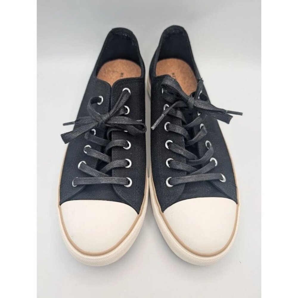 H&M Black Low Top Suede Look Skate Sneakers Size 10